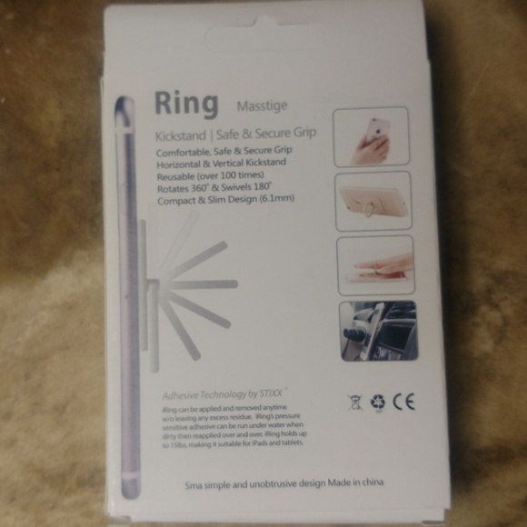Red Cell Phone Ring Holder Grip 360° - Picture 4 of 4